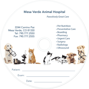 image of disc printed for veterinarian clinic