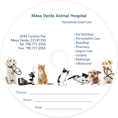 image of disc printed for veterinarian clinic
