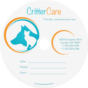 image of disc printed for veterinarian clinic